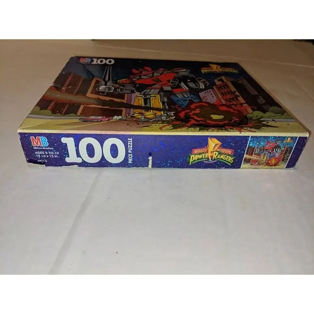 Vintage 1994 Mighty Morphin Power Rangers Megazord 100 Pc Holographic Puzzle MB